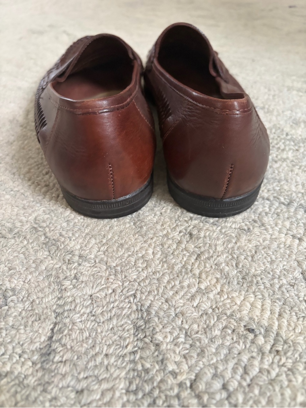 Nunn Bush Brown Woven Leather Tassel Loafers Mens 9.5M Made in Brazil - Picture 7 of 8